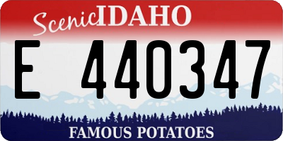 ID license plate E440347