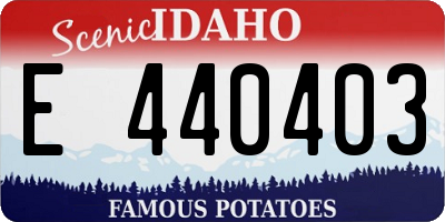 ID license plate E440403