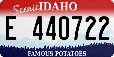 ID license plate E440722