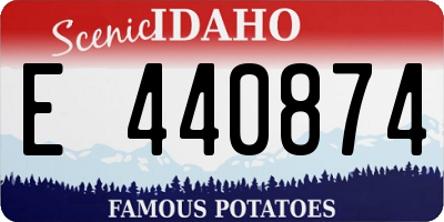 ID license plate E440874