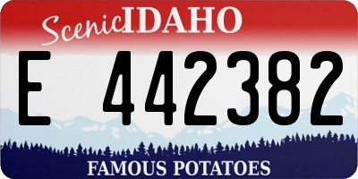 ID license plate E442382