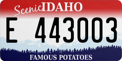 ID license plate E443003