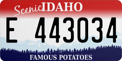 ID license plate E443034