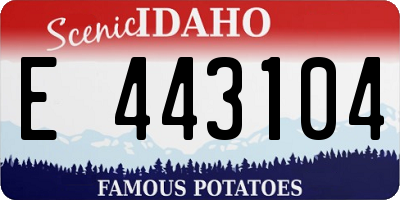 ID license plate E443104