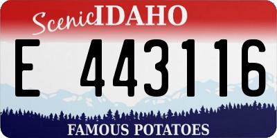ID license plate E443116