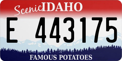 ID license plate E443175