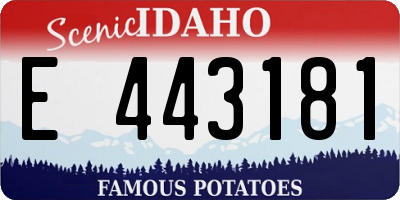 ID license plate E443181
