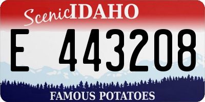 ID license plate E443208