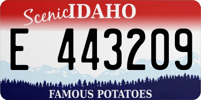 ID license plate E443209