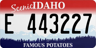 ID license plate E443227