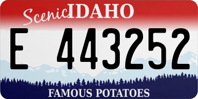 ID license plate E443252