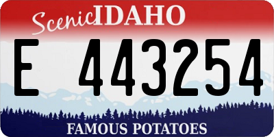 ID license plate E443254