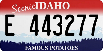 ID license plate E443277
