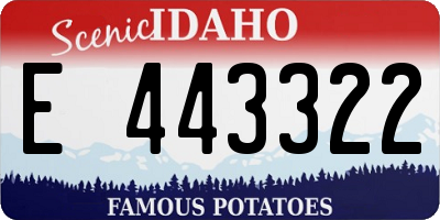 ID license plate E443322
