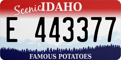 ID license plate E443377