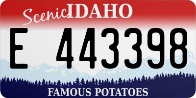 ID license plate E443398