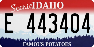 ID license plate E443404