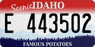 ID license plate E443502