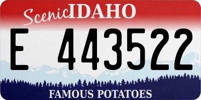 ID license plate E443522