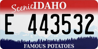 ID license plate E443532