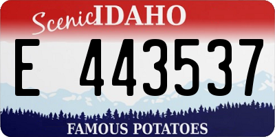 ID license plate E443537