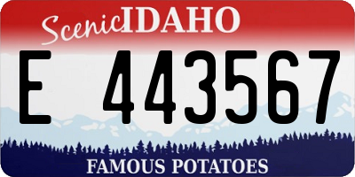 ID license plate E443567