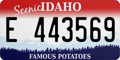 ID license plate E443569