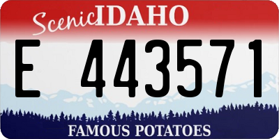 ID license plate E443571