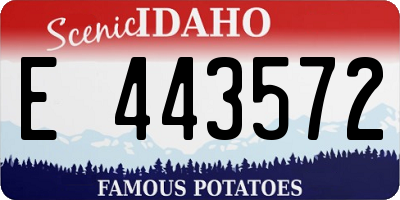 ID license plate E443572