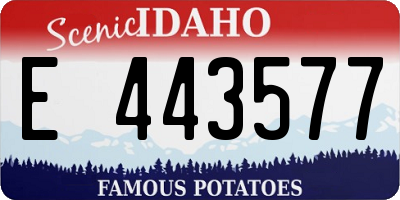 ID license plate E443577