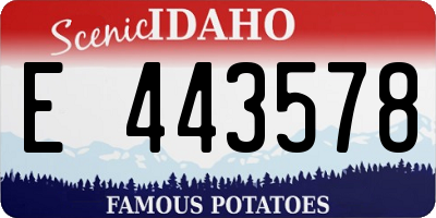 ID license plate E443578