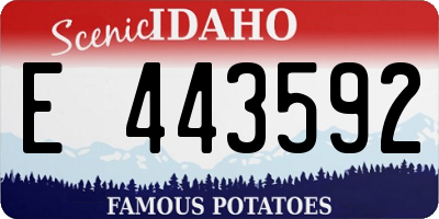 ID license plate E443592