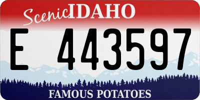 ID license plate E443597