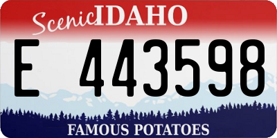 ID license plate E443598