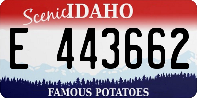 ID license plate E443662