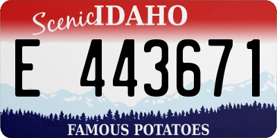 ID license plate E443671