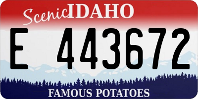 ID license plate E443672