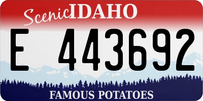 ID license plate E443692