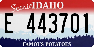 ID license plate E443701
