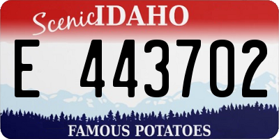 ID license plate E443702