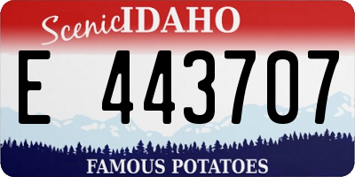ID license plate E443707
