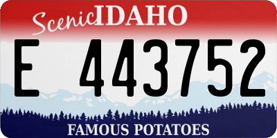 ID license plate E443752
