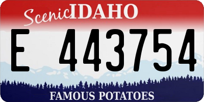 ID license plate E443754