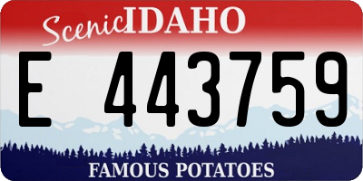 ID license plate E443759