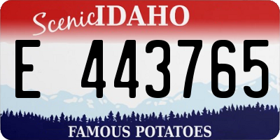ID license plate E443765
