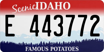 ID license plate E443772
