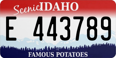 ID license plate E443789