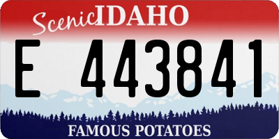ID license plate E443841