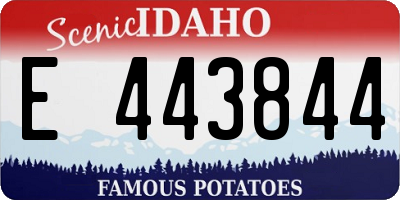 ID license plate E443844