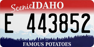 ID license plate E443852